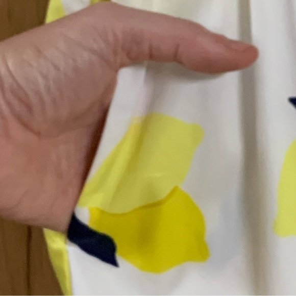 KATE SPADE Lemon Zest Cotton SHIRT DRESS Pockets Hidden Button Summer Sleeveless - Picture 9 of 10